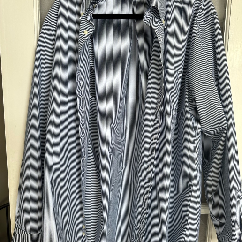 Brooks Brothers Navy and White Striped Shirt